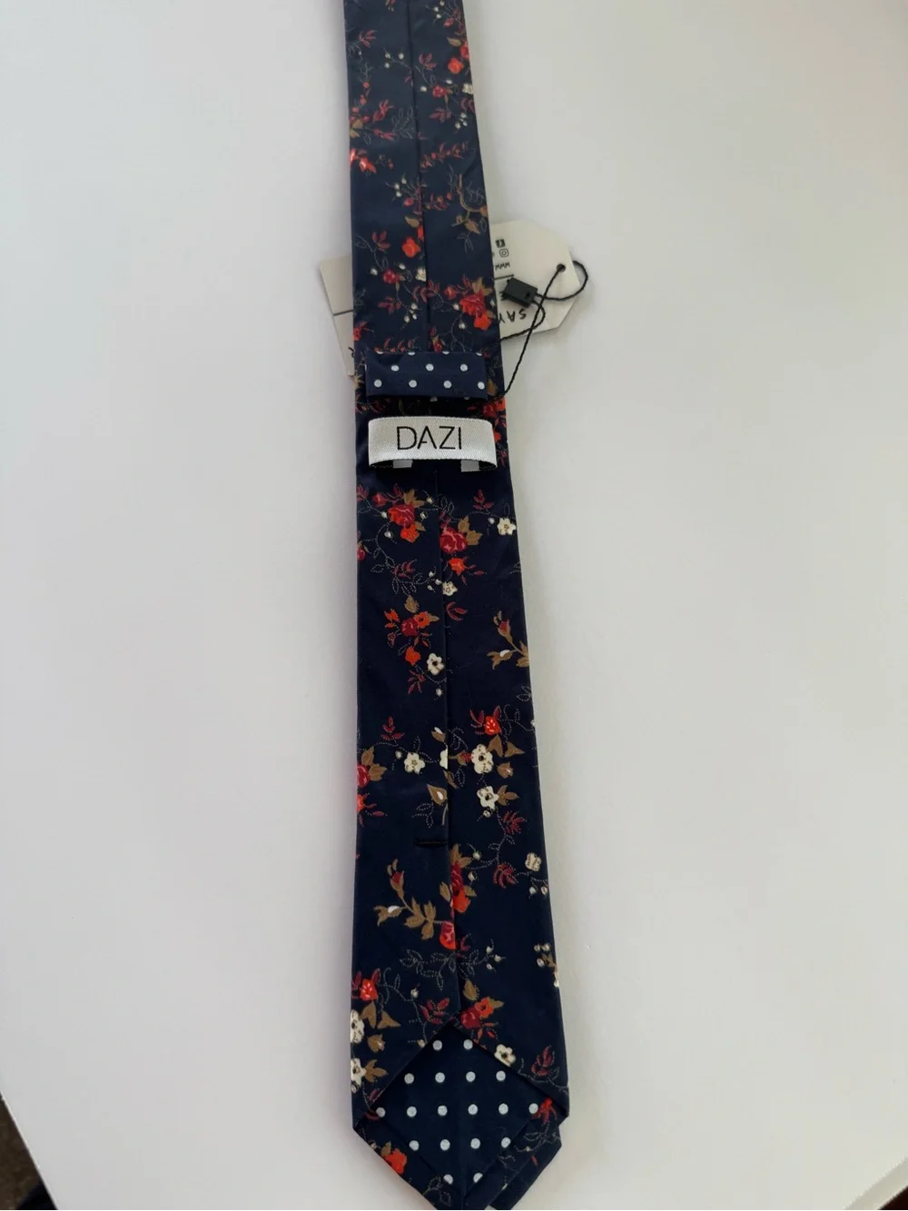 DAZI Men's Cotton Blue multi Floral Neck Tie NWT